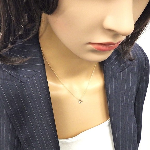 Tiffany Open Heart Necklace Pink Gold